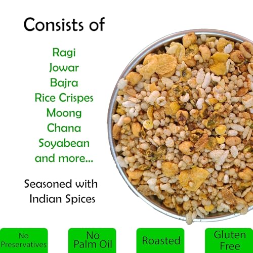 Image of Santushti Namkeen Roasted Multigrain Mixture-200 Gram | Made in Groundnut Oil | Authentic Spicy Snack | Crispy Crunchy Indian Sev for Tea Time, Parties, Travel, Office and Everyday Snacking