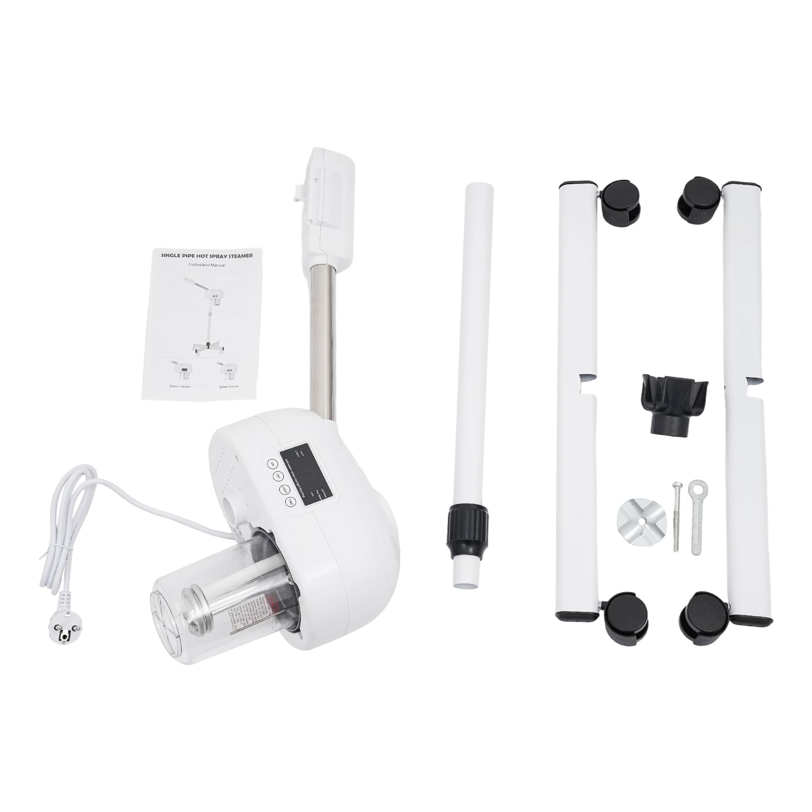 Gesichtssauna Dampf Porenreiniger, 750W 360°Drehbar Gesichtsdampfer Porenreiniger mit Höhenverstellung, Ozon, Ultraschall, 600ml Tank, LCD Timer, Face Steamer Facial für Zuhause und Kosmetikstudio