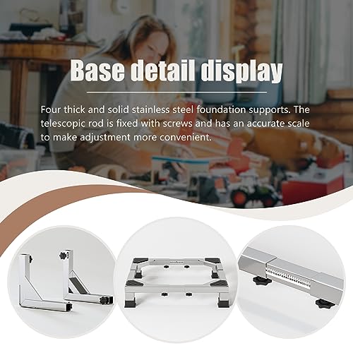 Image of Heavy duty All Stainless Steel Mini Fridge Stand Washer and Dryer Stand with 4 Strong Feet Heavy Duty Washing Machine Stand Base&Appliance Universal Base(Large Stand)