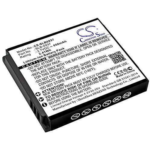 CS-SLB0937 Batteria 650mAh compatibile con Samsung CL5 i8 L730 L830 NV33 NV4 PL10 sostituisce SLB-0937
