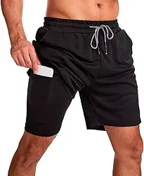 Short Masculino Academia 2 em 1 Bermuda Dry Fit Corrida Treino com Bolso Celular INSIDE SPORTS