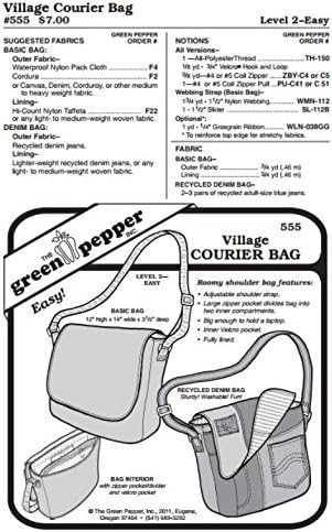 Village Courier Bag Messenger Bag Purse #555 Sewing Pattern (Pattern Only)