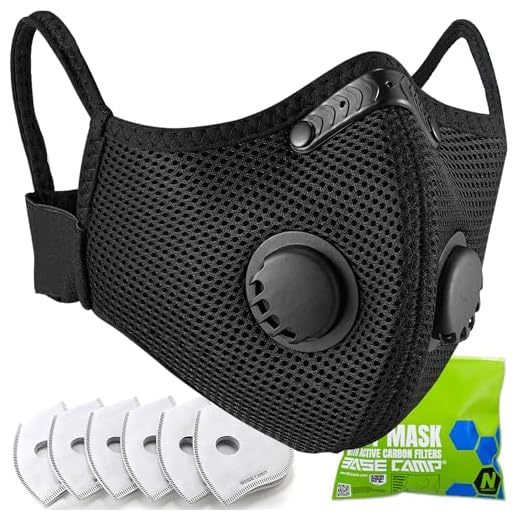 BASE CAMP M Plus Dust Mask, Breathable Reusable Face Mask with 6 Activated Carbon Filters for Woodworking Construction Mowing Grinding (Modern1)