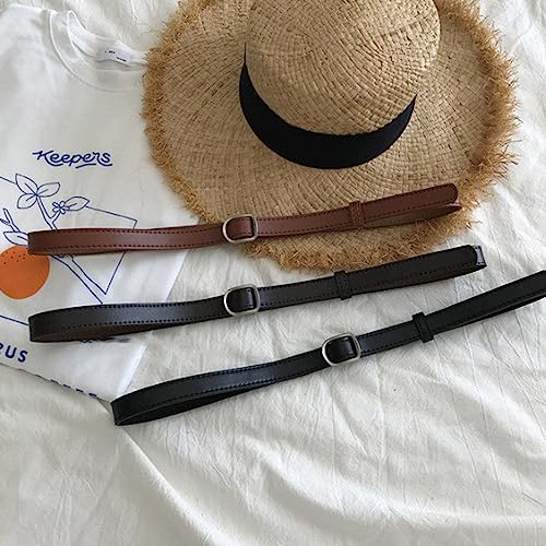 Waist Belt with Adjustable Alloy Buckle Waistband PU Waist Belts for Women Hole Coat Shirt Belt2