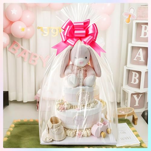 Image of Jumbo Huge Clear Cellophane Gift Bags 50x60 Inch for Large Gift Baskets