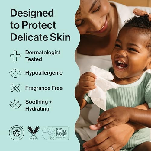 Image of The Honest Company Plant-Based Snot Removing Wipes, Soothing Nose with Aloe, Hypoallergenic for Sensitive Skin, EWG Verified Fragrance-Free, 60 Count