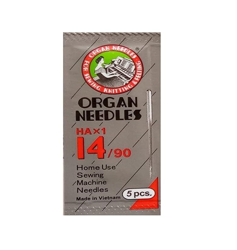 PMK E Store Premium and Craft Stainless Steel Needles || Home Use Sewing Machine Needle (Pack of 05 Needles Set)|| Needle Type : One Side Flat HAx1-14/90