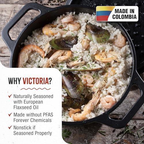 Image of Victoria 4-Quart Cast Iron Dutch Oven with Lid and Dual Loop Handles, Seasoned with Flaxseed Oil, Made in Colombia