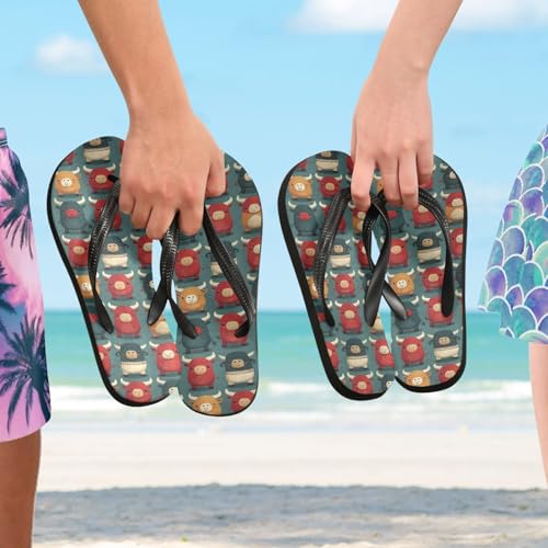 Flip Flop Sandals Adorable Cows Print for Women Men Beach Outdoor XS 5