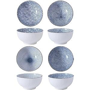 ZPPLD 4 Ciotole Ceramica Set,Ciotola Colazione,350 Ml Ciotole Per Dessert In Ceramica, Ciotole Per Insalata,Gelato,Salse Per Salse,Biscotti, Dessert,Noci,Frutta