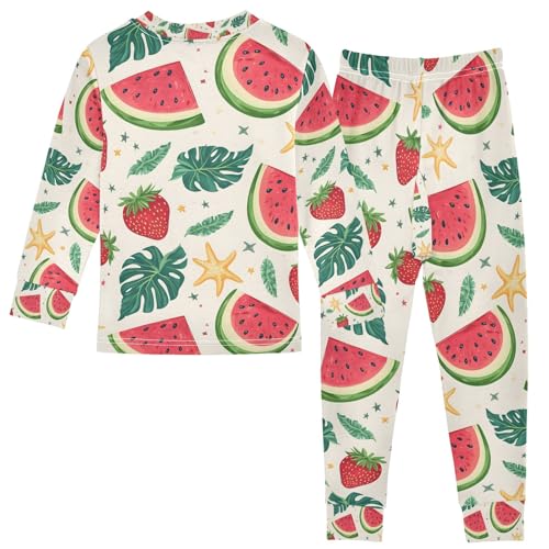 senya Watermelon and Strawberry Q Pajamas Set Long Sleeve Soft Cotton Sleepwear 2 Piece2