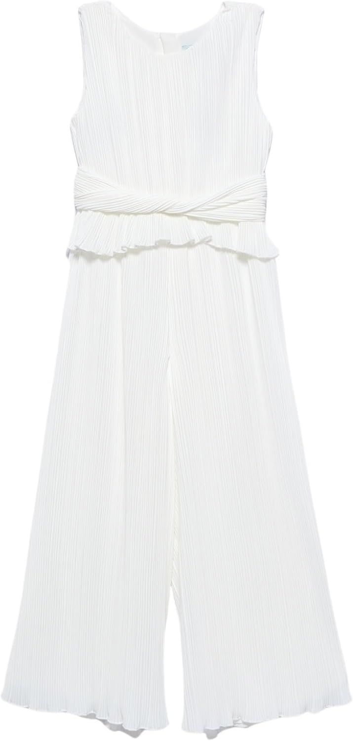 Abel & Lula Pleated gauze jumpsuit for Girls Cream