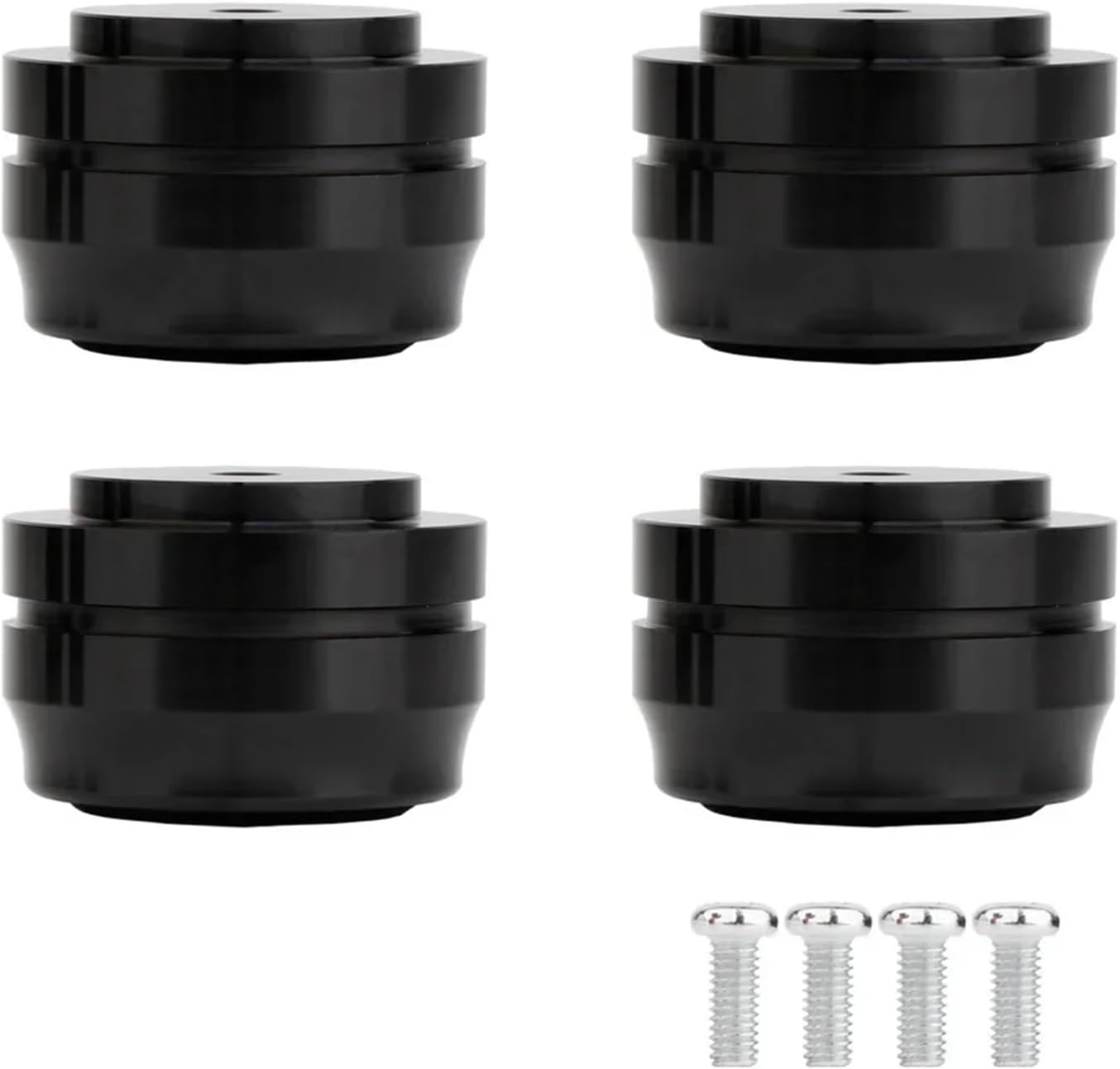 Speaker Spikes 4 PCS Aluminium Absorber Speaker Spikes Feet Audio Stand Chassis with Non-Slip Mat Discs Turntable(SP3322S)