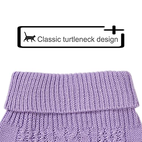 Jnancun Cat Sweater Turtleneck Knitted Sleeveless Cat Clothes Warm Winter Kitten Clothes Outfits For Cats Or Small Dogs In Cold Season (Medium, Purple) #TOP7