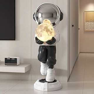 JUNTHORB Astronaut Statue, Spaceman Sculpture, Home Decor Sculpture, Cool Metal mask Decoration, Large Spaceman Figurine Decoration