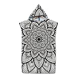 Wickeltuch Handtuch Poncho Mikrofaser Strandtuch mit Kapuze Erwachsene Bademantel Mandala Boho Print Strand Wickeltuch