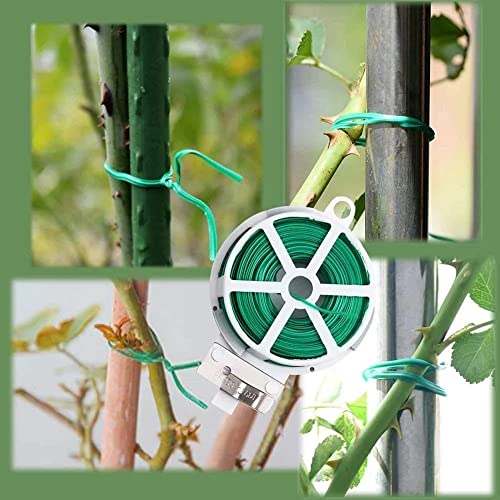 R H lifestyle Green Color Plastic Twist Tie Wire Spool with Cutter for Garden Yard Plant (Green 20m) ANC4517