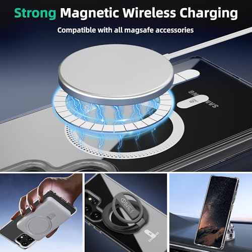 Image of ONES Magnetic for Samsung Galaxy S26 Ultra Slim Case, Compatible with Magsafe, Military-Grade Drop Guard, Anti-Yellowing, Shockproof Cover for Galaxy S26 Ultra, Scratch-Resistant, Transpare