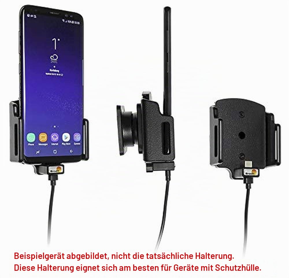 Brodit Gerätehalter 521845 mit Ladefunktion für Smartphones, Schwarz
