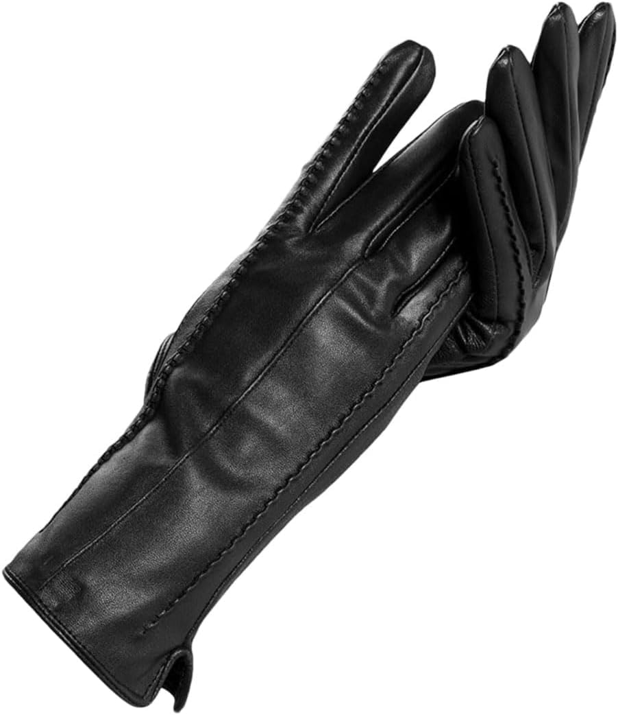 Guantes de cuero con forro de algodón cálido para invierno