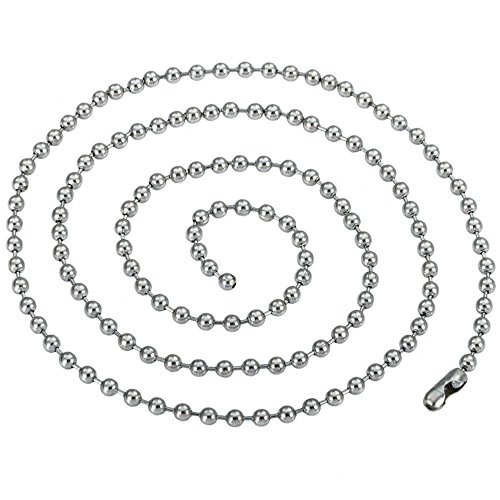 AR-Onlinehandel Dog Tag Ketten, Edelstahl, versilbert, Silber, Messing, Kupfer, Schwarz (80 cm, Edelstahl)