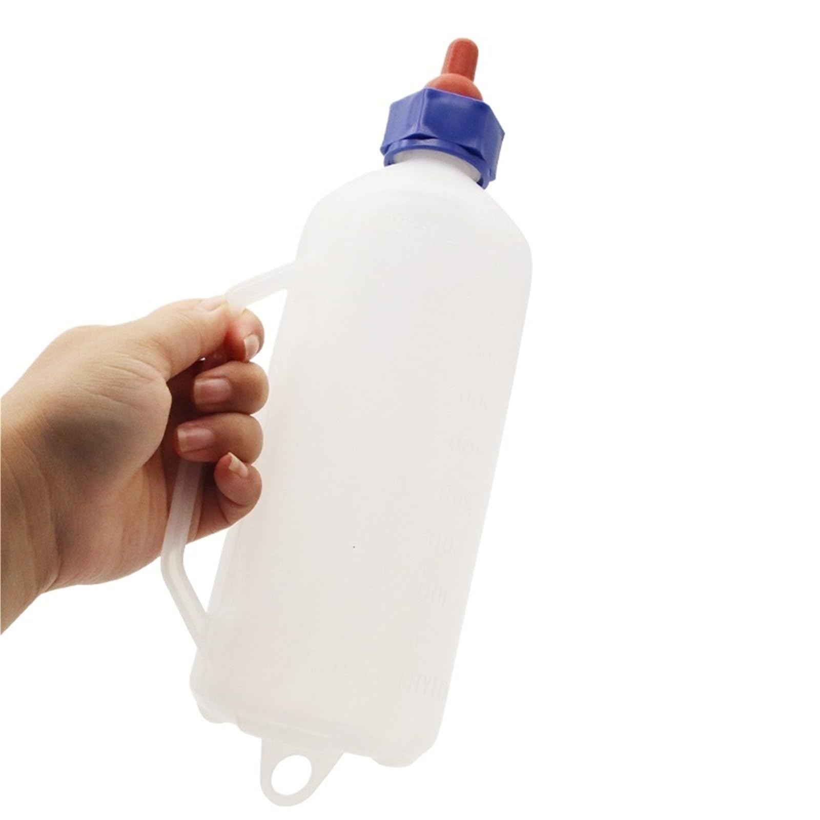 Biberon per agnelli, Biberon for latte d'agnello bianco da 1000 ml for vitello, maialino, capra con capezzolo | 1000ML-Sheep milk bottle