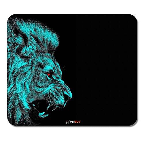 Image of Rectangle Mouse Pad, Anti Slip Rubber Lion Face Mousepads Desktops Gaming Mouse Mat Customized Designed for Home and Office, 8.6 X 7.08 Inches