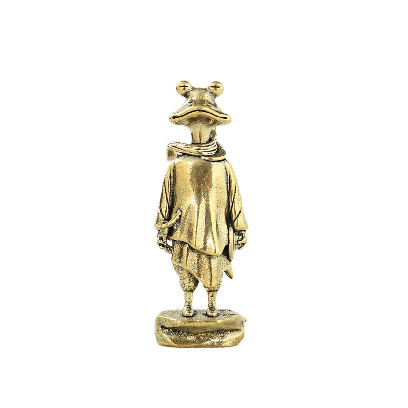 Huolimxun Brass Frog Ornaments Antique Copper Miniature Office Home Tea Set Table Decoration Accessories