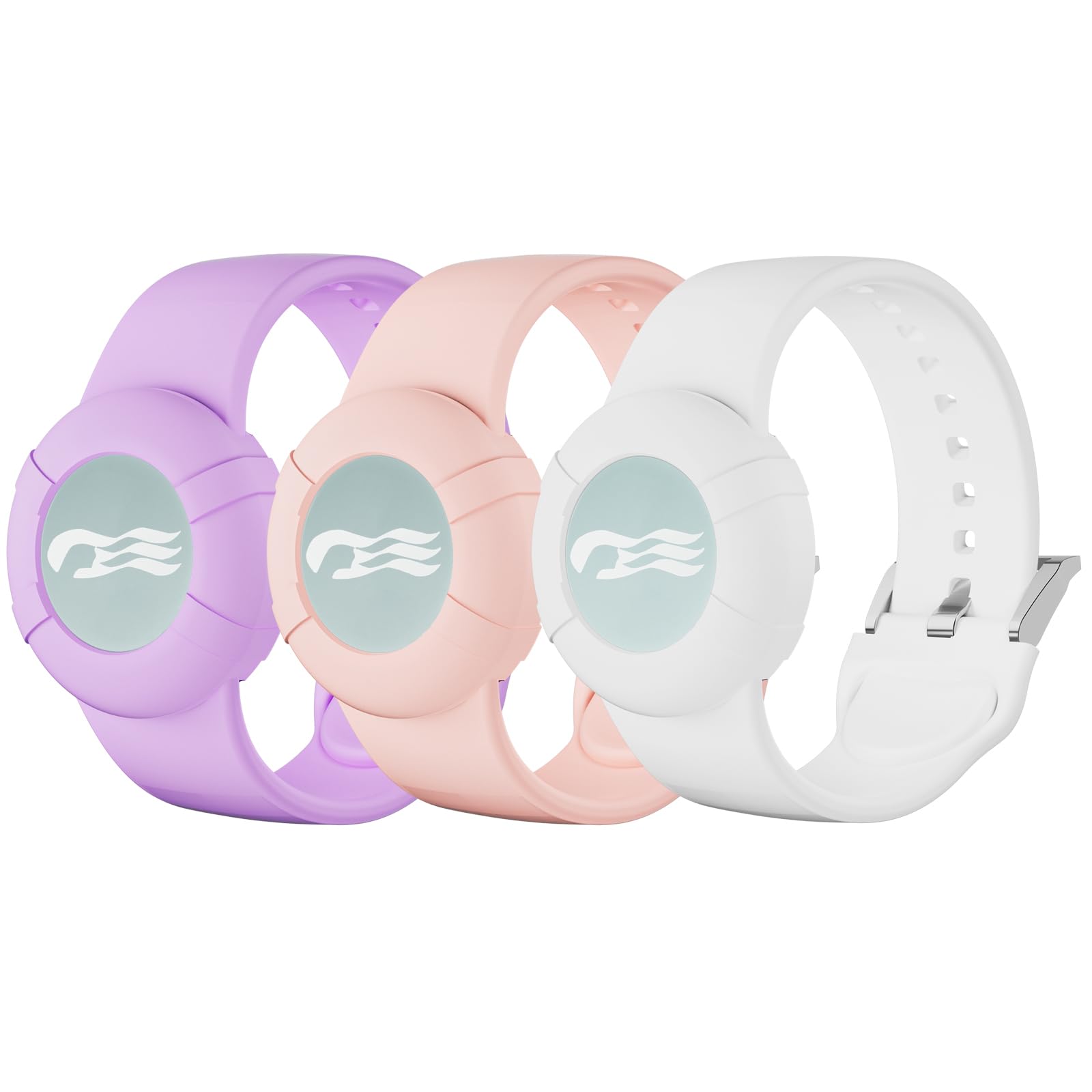 MAKCPOIMER Princess Medallion Sport Band Accessory, 3/4 Pack Silicone Wristband for Holding Carnival Ocean Medallion, fit Men Women (3P-Pink+Purple+White, Medium-Large)