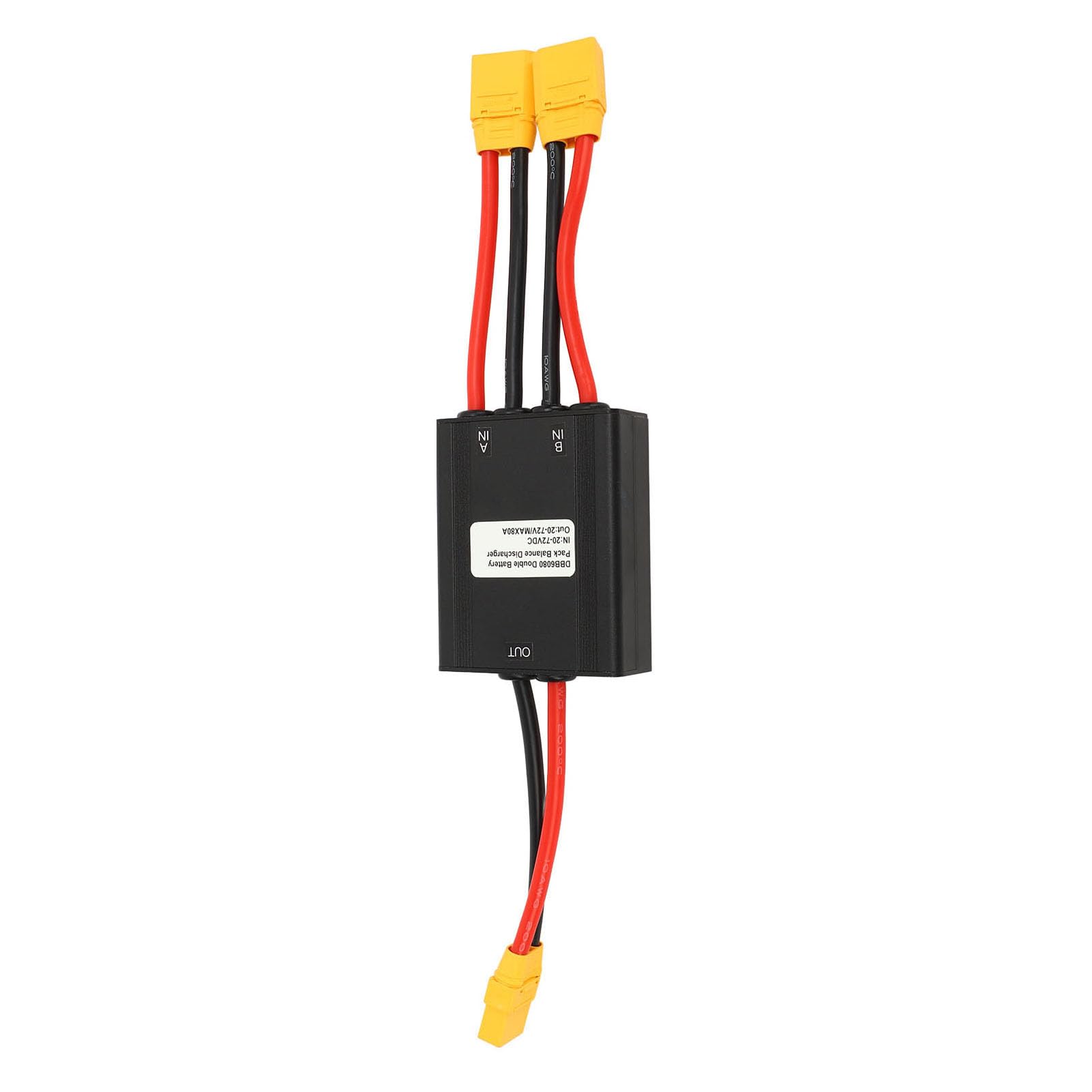 Bewinner Módulo Paralelo de Batería Dual para Bicicleta Eléctrica, Adaptador Convertidor de Descarga de 20V-72V 80A con Conectores XT90 para Mayor Potencia y Alcance (80A)