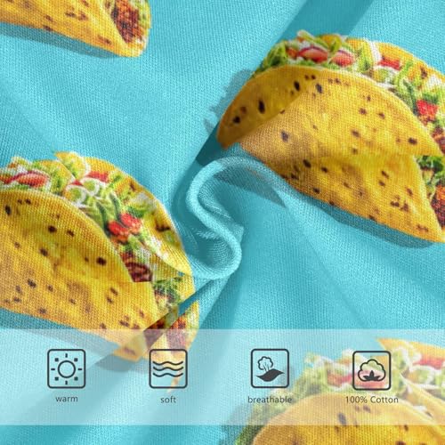 Wusikd Cute Tacos Blue Boys' Underwear Cotton Yellow Boys Briefs Soft Toddler Underwear 2T3