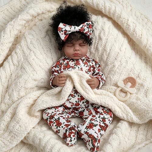 Muñeca Reborn Africana de 18 Pulgadas con Cuerpo de Tela miniatura 2