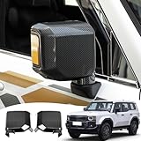 Mirror Protection Cover for 2024-2026 Toyota Land Cruiser 250&1958 Prado LC250 Both Side Mirror Decorative Frame Exterior Kit Blackout Upgrade Tuning Supplies Accessories (Carbon Fiber Textured Style)