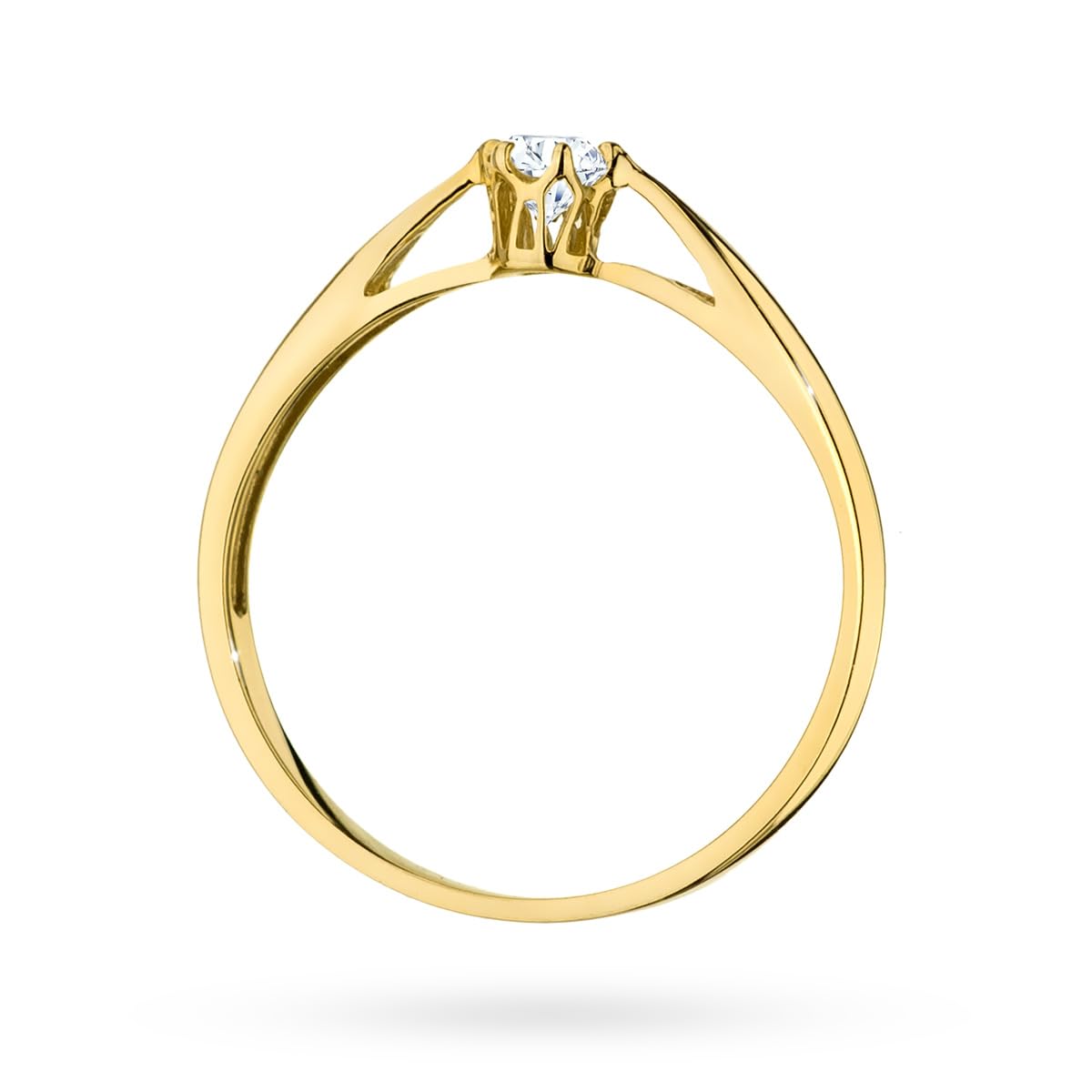 MARKO Eleganter 333 Gold Damen Ring mit Solitär – Echtgold Verlobungsring/Vorsteckring