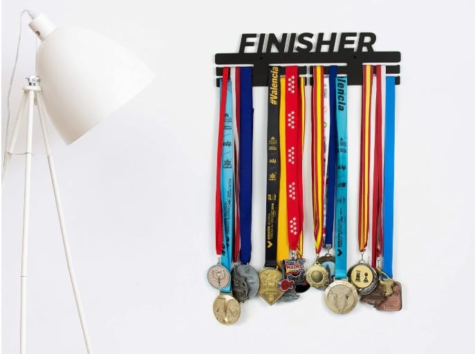 GPNW Finisher Medal Display Rack, Black Metal Wall Mount Holder, Sports Achievement Awards Hanger, Multiple Medals Organizer with Installation Kit 1