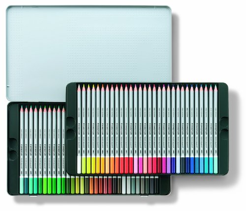 Image of Staedtler Karat Aquarell Premium 125M60 Watercolor Pencil Set in Metal Box - Pack of 60