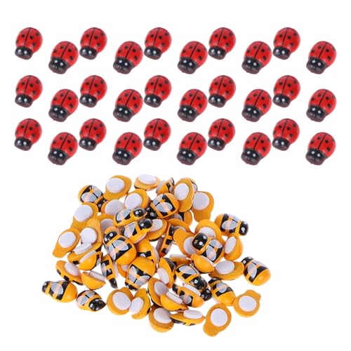 FOMIYES 300 Pegatinas de Mariquitas y Abejas Pequeñas Autoadhesivas para Manualidades DIY Figuras Miniatura Parte Trasera Plana Decoración Infantil para Ropa Scrapbooking y