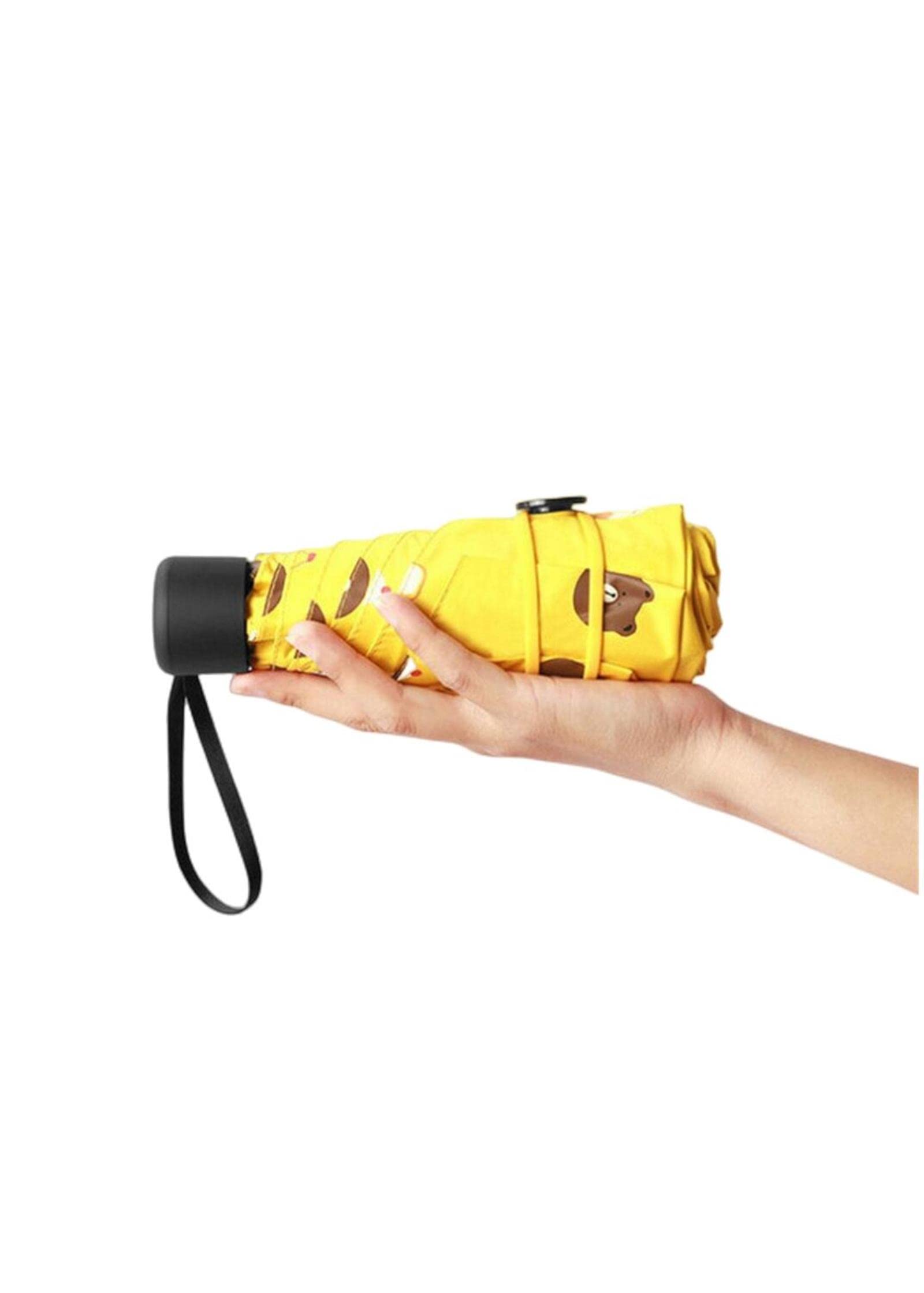 Mini Mubrella Mini Damska Kieszonkowa Mała Parasolka Anty UV Parasolka Przeciwdeszczowa Wiatroszczelna Lekka Składana Przenośna Parasolka (Czarna A)