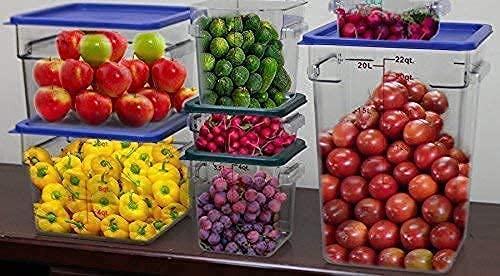 Tiger Chef Food Storage Containers With Lids - 14 Piece Plastic Container Set For Pantry Storage- Commercial Grade In 2 Qt, 4 Qt, 6 Qt, 8 Qt, 12 Qt, 18 Qt & 22 Qt #TOP3