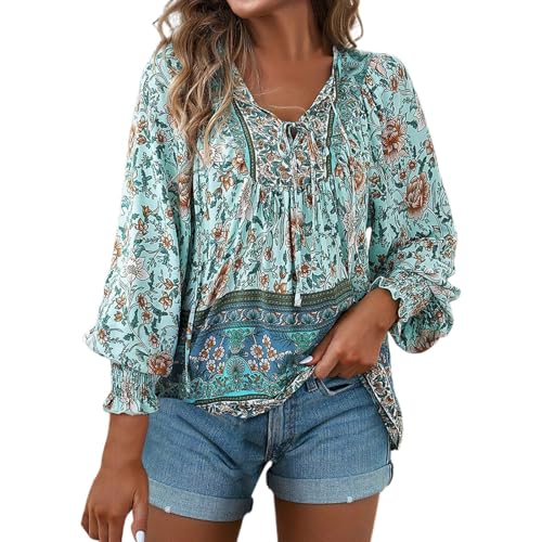 Blouse bohème col V fluide pour rester fraîche et élégante durant les journées d'été