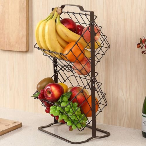 Étagère de rangement cuisine noire LABRIMP support de fruits robuste - 7