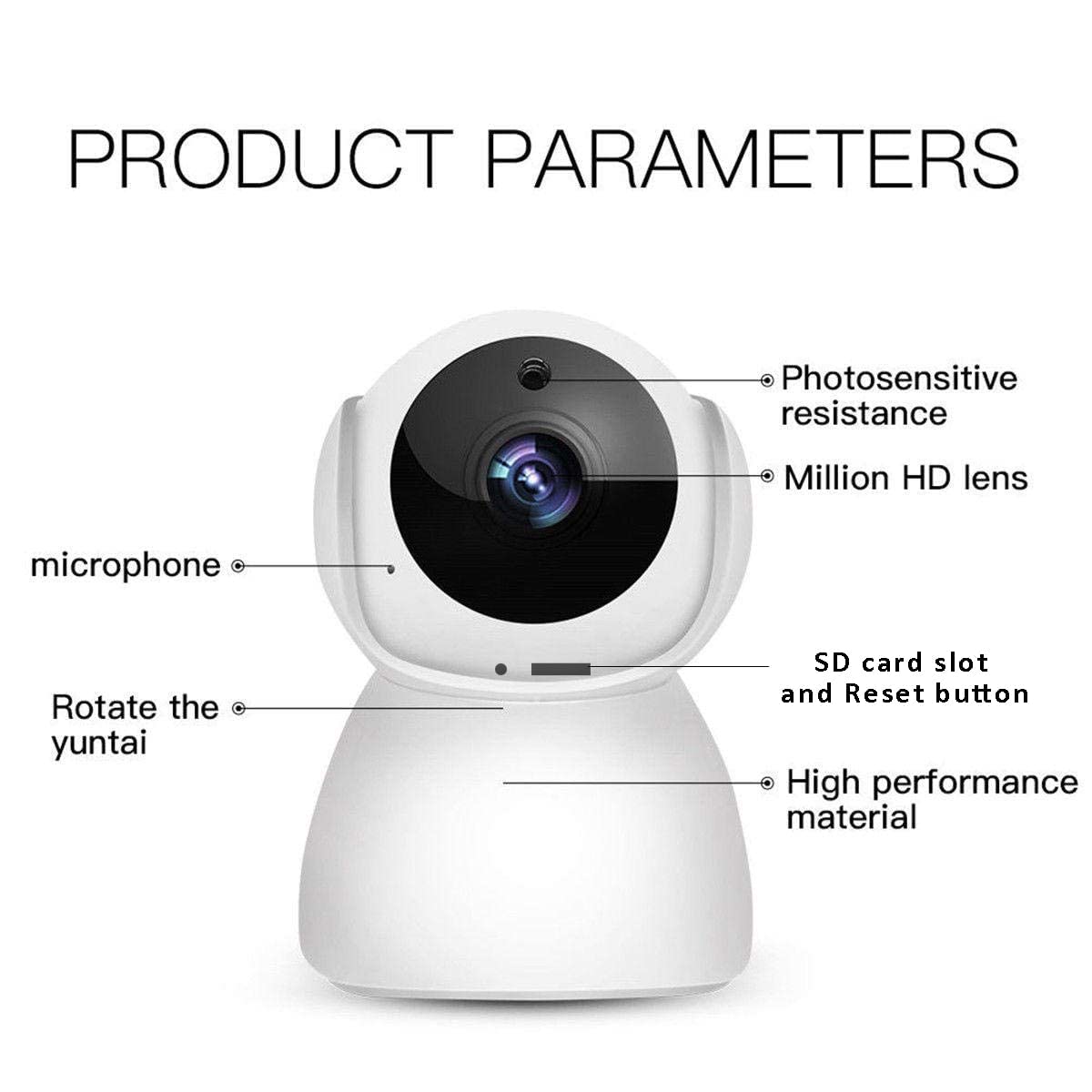 JK Vision V380 WI-FI Full HD 1080P Wireless 360° Rotate IP CCTV Smart Security Camera with Microphone Watch Live Streaming Night Vision Function Motion Sensor Alarm Detector 2 Way Audio 1