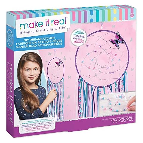 Make It Real: DIY Dreamcatcher - Purple Pink Blue Butterfly, 175 Piece All-In-One DIY Kit, Tweens & Girls, Bedroom Décor, Arts & Crafts, Make A Beautiful Hanging Bead Dreamcatcher, Kids Ages 8+ Cover