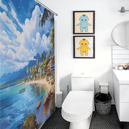 Rideaux de douche pour salle de bains imperméables 140x183cm faciles à nettoyer - 3