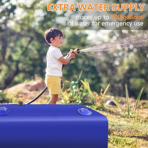 Image of Water Tank, Water Storage Bladder, Portable Water Tank, Water Bladder Tank, Large Water Storage, Water Storage Containers for Camping, Garden, Emergency Water Storage Black
