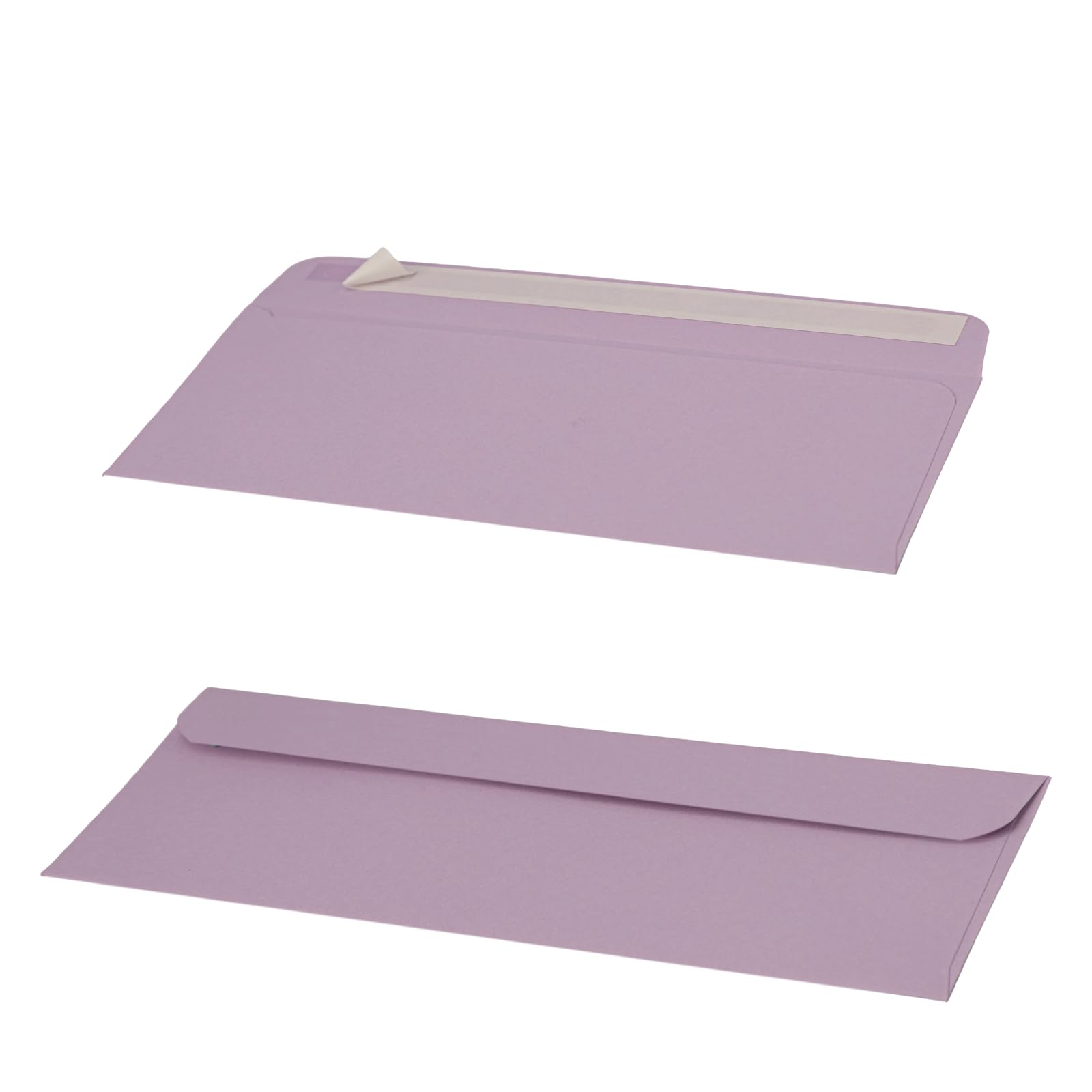 UTILIZENMALL 15 Pack #10 Business Envelopes Self Seal, 24.1 x 10.5 cm Coloured Letter Envelopes for Office, Mailing, Checks and Invitations（Lilac Purple）