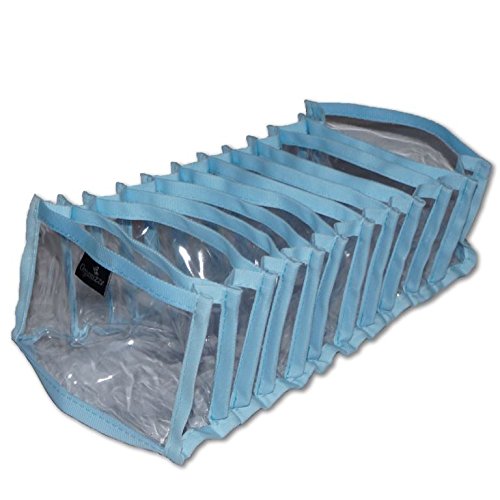 Colméia Organizadora de Gavetas Transparente com Viés Azul 11 Nichos