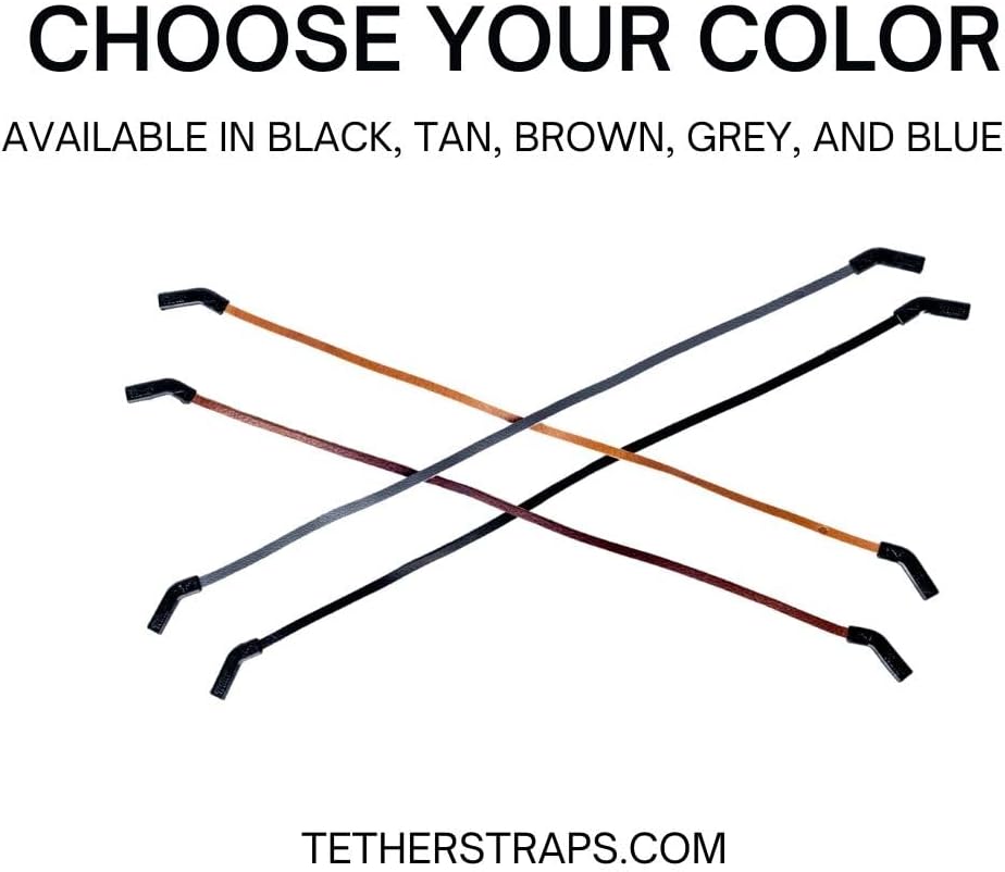 TETHER STRAPS Slide Leather Sunglass Strap | 27" Adjustable Leather with Suede Backing, Waterproof, Lightweight Fit