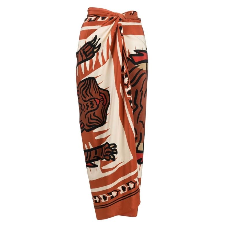 Image of AARAM Stylish Premium Women's One Piece Swimsuit with Cover Ups Wrap Skirt Sarong Retro Floral Print Monokini Tummy Control Swimwear, Printed Swimming Costume for Women Beach Wear