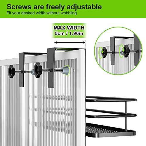 Orimade Adjustable Hanging Over The Shower Door Caddy With Hooks, Bathroom Organizer Shelf Storage Rack,No Drilling Rustproof Shower Basket For Inside Shower, Matt Black 3 Tier #TOP4